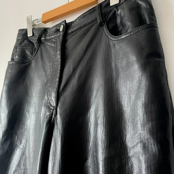Aritzia Wilfred The Melina Pant High Waisted Vegan Leather Pants Black Size 12 - Picture 7 of 10